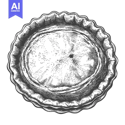 Premium design asset: A detailed vintage illustration of a baked fruit pie