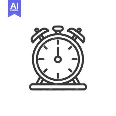 Aset desain premium: Classic Alarm Clock Icon, Time Management Symbol, Vector Illustration
