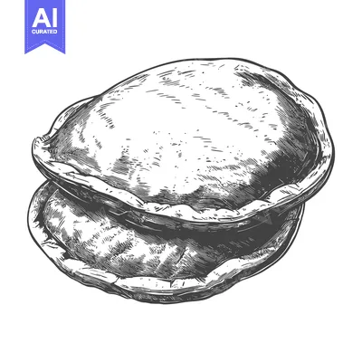 Two cooked pastries stacked showing intricate lines and detail