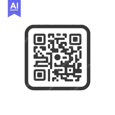 Modern QR Code Icon with Rounded Square Frame, Isolated