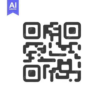 Bold QR Code Icon on White Background, Modern Technology Symbol