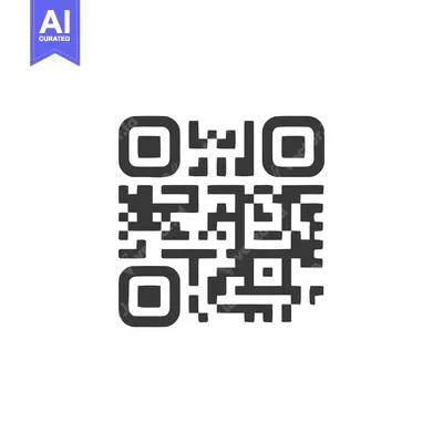 Minimalist QR Code Design: Black and White Square Pattern on White Bac