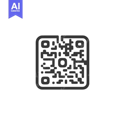 Minimalist QR Code Icon on White Background for Digital Access