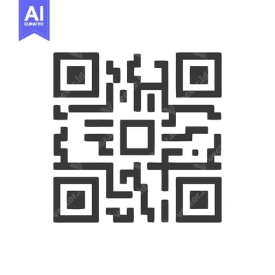 Minimalist QR Code Illustration on White Background, Modern Technology