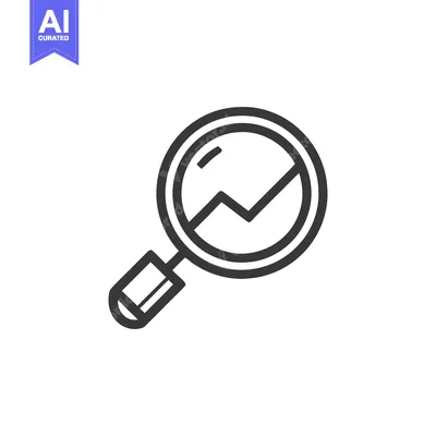 Aset desain premium: Magnifying Glass Icon with Rising Graph Line, Business Analysis Concep