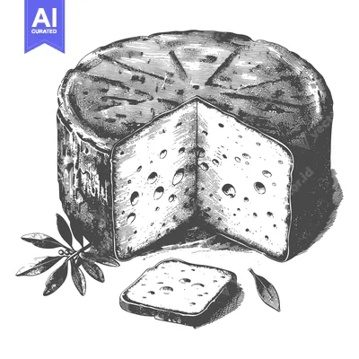 Aset premium populer: An illustration shows a large cheese wheel with a slice removed