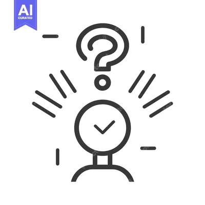 Question Mark Above a Checkmark in a Circle with Radiating Lines