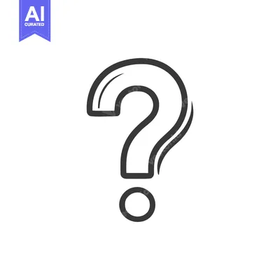 Minimalist Question Mark Icon with Shadow on White Background