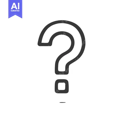 Bold Outline Question Mark on White Background, Simple Design