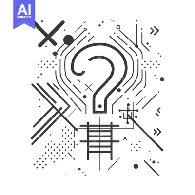 Premium design asset: Question Mark with Abstract Geometric Shapes