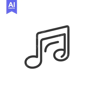 Premium design asset: Minimalist Music Note Icon: Clean Line Art on White Background