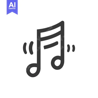 Animated Musical Note Icon with Sound Waves on White Background