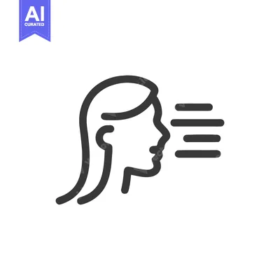 Premium design asset: Woman's Profile with Data Lines: Minimalist Icon Design