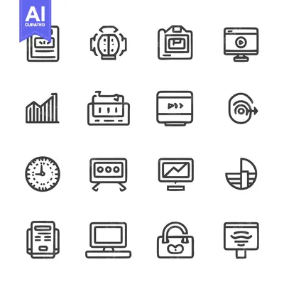 Popular premium asset: Collection of Hand-Drawn Business and Technology Icons on White Backgr