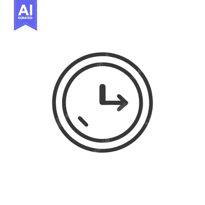 Minimalist Clock Icon: Time Management, Deadline, and Schedule Concept