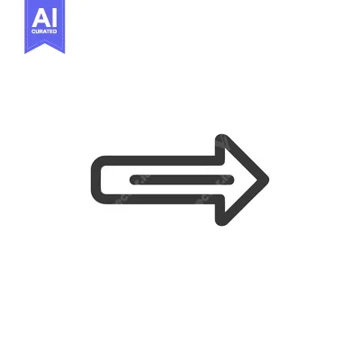 Aset desain premium: Bold Right Arrow Icon: Simple, Modern Navigation Symbol on White Backg