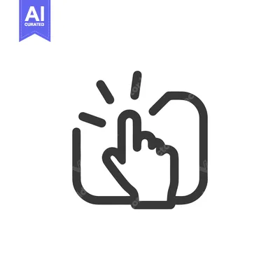 Aset desain premium: Finger Tap Icon: Bold Line Art for Interaction and Activation