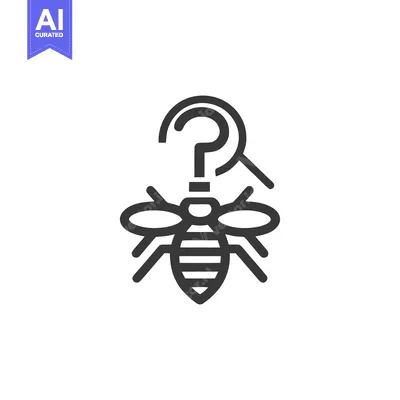 Bee with Question Mark: Conceptual Icon for Inquiry and Pollination Is