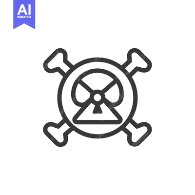 Radiation Symbol with Crossed Bones
