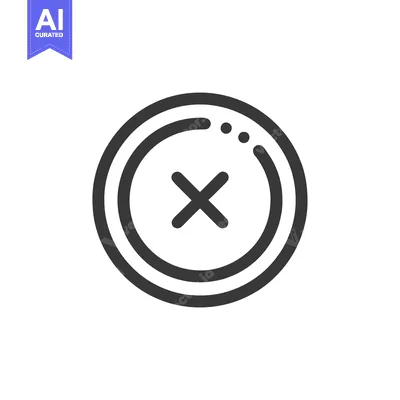 Bold Outline of a Circle with an X Inside, Minimalist Design