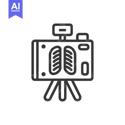 X-Ray Machine Icon: Medical Imaging Technology, Diagnostic Tool, Outli