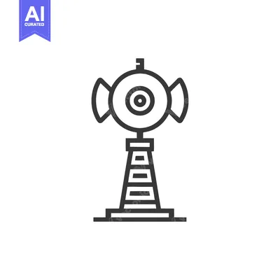 Aset premium populer: Minimalist Icon of a Surveillance Tower with Camera and Horns