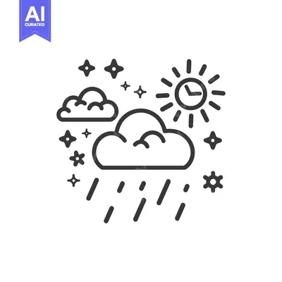 Aset premium populer: Raining Cloud with Sun, Stars, and Clock