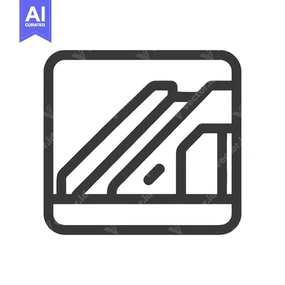 Popular premium asset: Escalator Icon: Modern, Minimalist Design in Bold Outline, Transportat