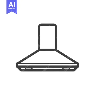 Aset premium populer: Minimalist Kitchen Hood Icon: Clean Line Art Design on White Backgroun