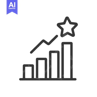 Premium design asset: Ascending Bar Graph with Star: Growth and Achievement Icon