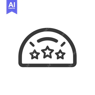 Minimalist Baby Mobile Icon with Three Stars and Arched Frame