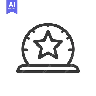 Aset desain premium: Minimalist Star Globe Icon: Modern, Clean Design on White Background