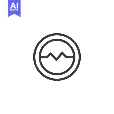 Premium design asset: Minimalist Mountain Peak Icon in Double Circle Outline, Isolated