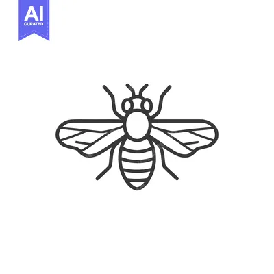 Minimalist Bee Illustration: Clean Lines, Bold Design, Insect Iconogra