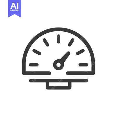 Aset premium populer: Sleek Speedometer Icon: Modern Design for Performance Tracking and Mea