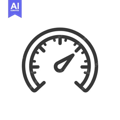 Aset desain premium: Speedometer Icon: Clean, Modern Design for Performance and Measurement