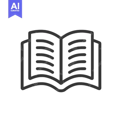 Aset desain premium: Open Book Icon: Minimalist Design for Education and Knowledge