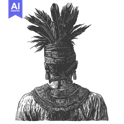 Popular premium asset: Rear View of Indigenous Person Wearing Traditional Headwear and Jewelr