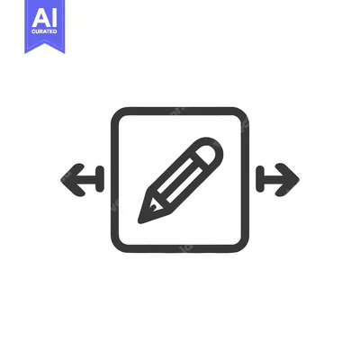 Aset premium populer: Editable Content Icon: Pencil Inside Square with Resize Arrows