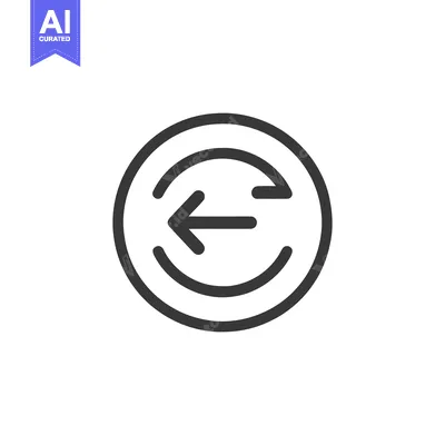 Aset premium populer: Circular Back Arrow Icon: Simple, Minimalist Design on White Backgroun