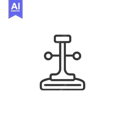 Minimalist Icon of a Stylized Atom Structure on White Background