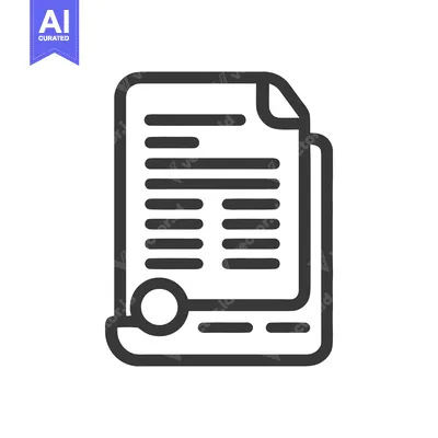 Aset desain premium: Minimalist Document Icon with Rounded Corners and Data Lines