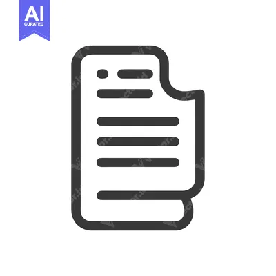 Aset desain premium: Minimalist Document Icon with Rounded Edges and Missing Corner Detail