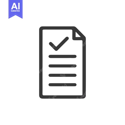 Completed Document Icon: Checkmark on Paper with Folded Corner