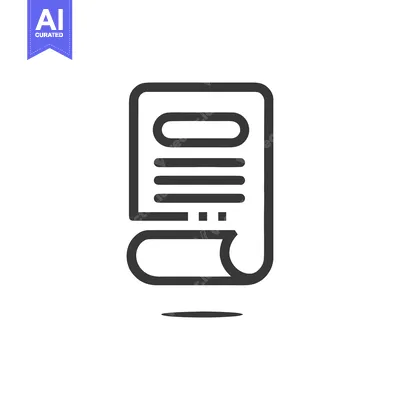 Minimalist Document Icon with Rolled Edge and Subtle Shadow
