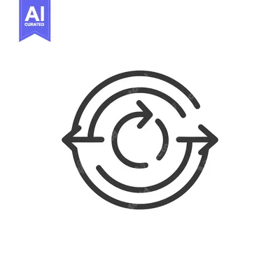 Premium design asset: Circular Arrows Icon: Continuous Flow, Recycling, and Iteration Symbol