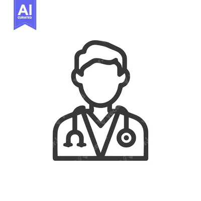 Minimalist Doctor Icon with Stethoscope, Professional Medical Symbol