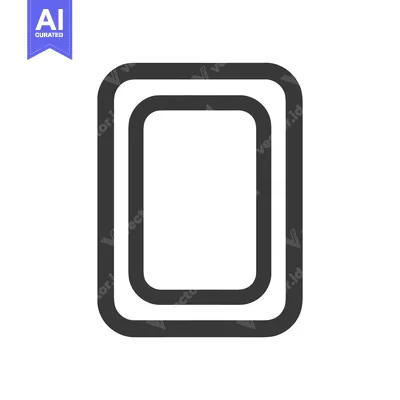 Aset premium populer: Nested Rounded Rectangles: Minimalist Gray Scale Geometric Design on W