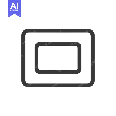 Aset desain premium: Nested Rounded Rectangles: Minimalist Gray Geometric Design on White B
