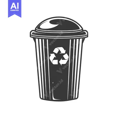 Recycling Bin with Recycle Symbol